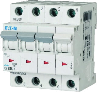 Installatieautomaat PLS6-B16/3N-MW (6KA) (Eaton Holec)